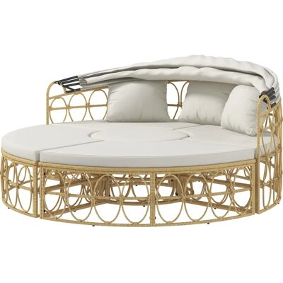 Outsunny - Shell Lounge Set - Creme - 4-Pcs - Garden furniture set Outsunny - Shell Lounge Set - Creme - 4-Pcs - Garden furniture set