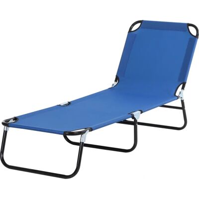 Outsunny - Sonnenliege Gartenliege - Blue - 188x56x28cm - Sun Lounger Outsunny - Sonnenliege Gartenliege - Blue - 188x56x28cm - Sun Lounger