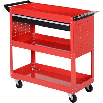 HOMCOM - Werkstattwagen - 3 Ebenen - Drawer - Tool Cart HOMCOM - Werkstattwagen - 3 Ebenen - Drawer - Tool Cart