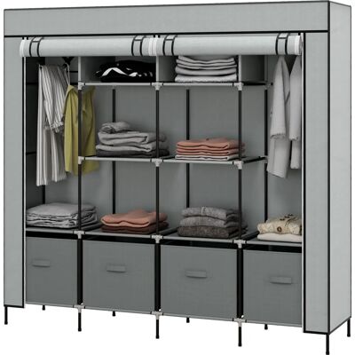 HOMCOM Armoire en tissu portable avec 10 compartiments - Rangement vêtements en gris foncé - Publicité HOMCOM Armoire en tissu portable avec 10 compartiments - Rangement vêtements en gris foncé - Publicité
