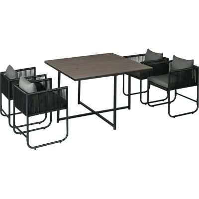 Outsunny - 5-teiliges Polyrattan-Garten-Set - Outdoor-Möbelset Outsunny - 5-teiliges Polyrattan-Garten-Set - Outdoor-Möbelset