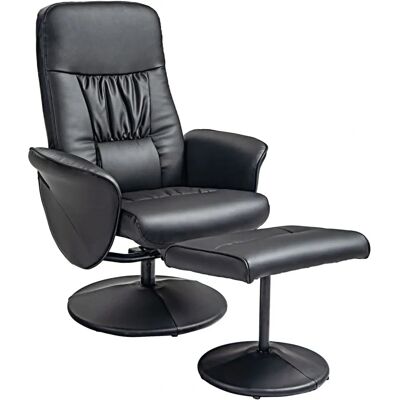 HOMCOM - RECL-LUX - Schwarz Leder - Relaxsessel HOMCOM - RECL-LUX - Schwarz Leder - Relaxsessel