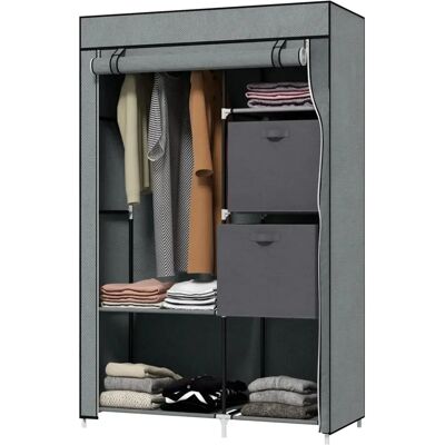 HOMCOM - Fabric Wardrobe - Fabric - Hanging Rail - Wardrobe HOMCOM - Fabric Wardrobe - Fabric - Hanging Rail - Wardrobe