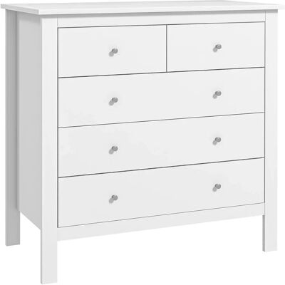 HOMCOM - Beistellschrank 5 Schubladen - White - Dresser HOMCOM - Beistellschrank 5 Schubladen - White - Dresser