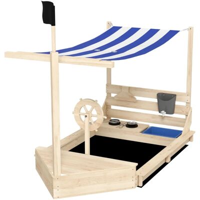 Outsunny Piratenschiff Sandkasten mit Küche - 180x103x144.5 cm Outsunny Piratenschiff Sandkasten mit Küche - 180x103x144.5 cm