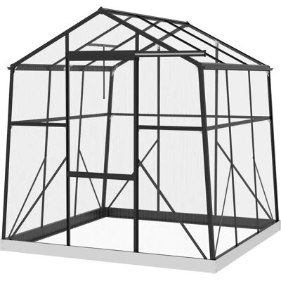 Outsunny - Gewächshaus Aluminium 192 x 192 x 204 cm - 3.68 m² - Fenster - Greenhouse Outsunny - Gewächshaus Aluminium 192 x 192 x 204 cm - 3.68 m² - Fenster - Greenhouse