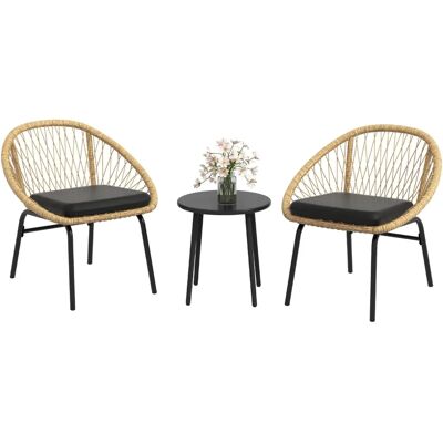 Outsunny - 3-tlg Rattan Gartenmöbel-Set - 70x73x63cm Outsunny - 3-tlg Rattan Gartenmöbel-Set - 70x73x63cm