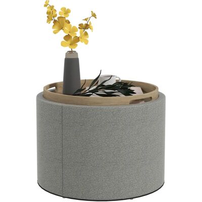 HOMCOM Ottoman en lin gris - Ottomans - Publicité HOMCOM Ottoman en lin gris - Ottomans - Publicité