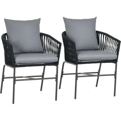 Outsunny - 2er-Set Gartenstühle - Szary - Garden Chairs Outsunny - 2er-Set Gartenstühle - Szary - Garden Chairs