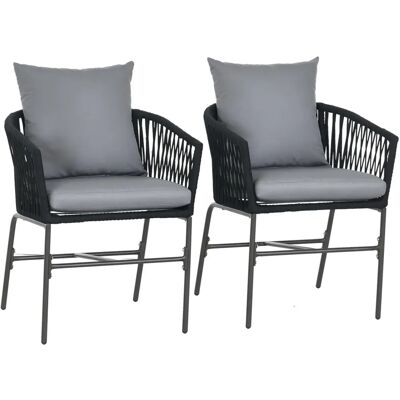 Outsunny - 2er-Set Gartenstühle - Szary - Garden Chairs Outsunny - 2er-Set Gartenstühle - Szary - Garden Chairs