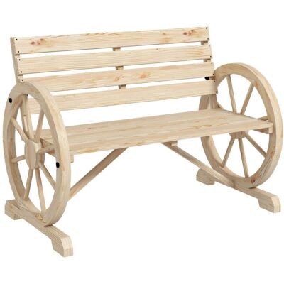 Outsunny Gartenbank Wagenrad mit Armlehne - Gartenbank Outsunny Gartenbank Wagenrad mit Armlehne - Gartenbank