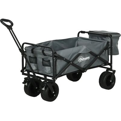 Outsunny Faltbarer Handwagen - Stabil, Tragbar, mit Kühltasche Outsunny Faltbarer Handwagen - Stabil, Tragbar, mit Kühltasche