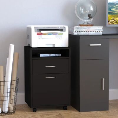 Contenedor de almacenamiento negro 40x35x60 HOMCOM - Oficina y Hogar Contenedor de almacenamiento negro 40x35x60 HOMCOM - Oficina y Hogar