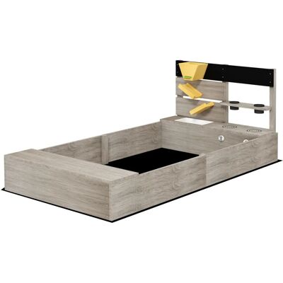 Outsunny Holzsandkasten mit Küchen- & Pflanzkästen - 154x80x60cm - Grau Outsunny Holzsandkasten mit Küchen- & Pflanzkästen - 154x80x60cm - Grau