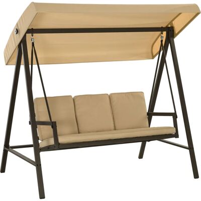 Outsunny - Hollywoodschaukel 3-Sitzer - Beige - Gartenschaukel Outsunny - Hollywoodschaukel 3-Sitzer - Beige - Gartenschaukel