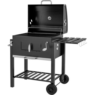 Outsunny Holzkohlegrill mit Warmhalterost - Standgrill BBQ Outsunny Holzkohlegrill mit Warmhalterost - Standgrill BBQ