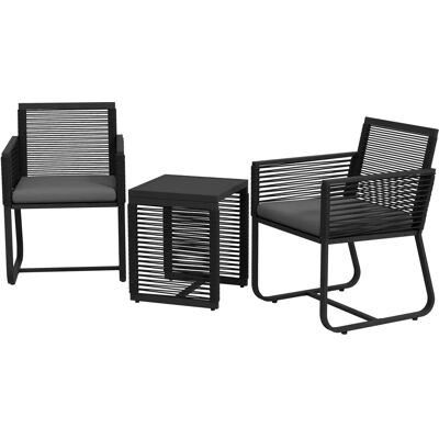 Outsunny Puutarha Rattan Bistro Setti - Säänkestävä, Moderni Muotoilu Outsunny Puutarha Rattan Bistro Setti - Säänkestävä, Moderni Muotoilu