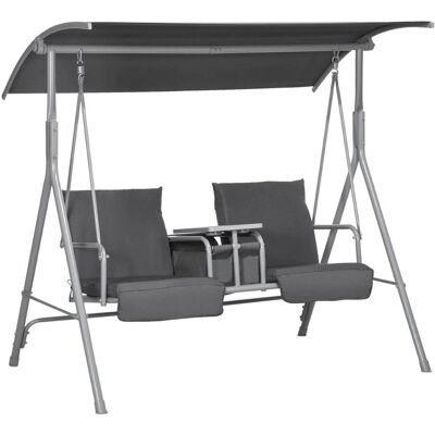 Outsunny - Hollywood Swing 2-Seater - Schwarz - 180 kg - Garten-Schaukel Outsunny - Hollywood Swing 2-Seater - Schwarz - 180 kg - Garten-Schaukel