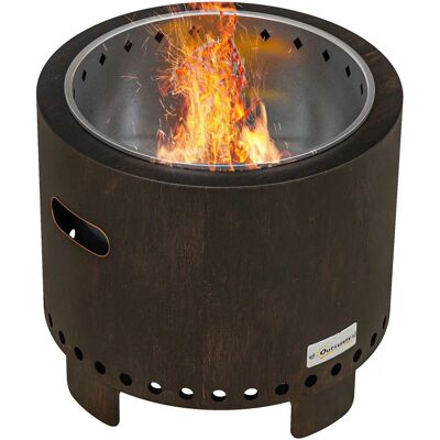 Cuenco de fuego Outsunny Ø45 cm - Accesorio sin humo para jardín y camping Cuenco de fuego Outsunny Ø45 cm - Accesorio sin humo para jardín y camping