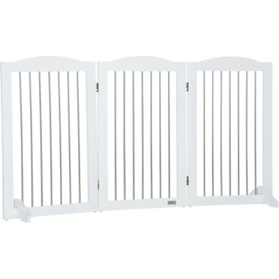 PawHut - 3-Panel Foldable Gate - White - 154x30x80 cm PawHut - 3-Panel Foldable Gate - White - 154x30x80 cm