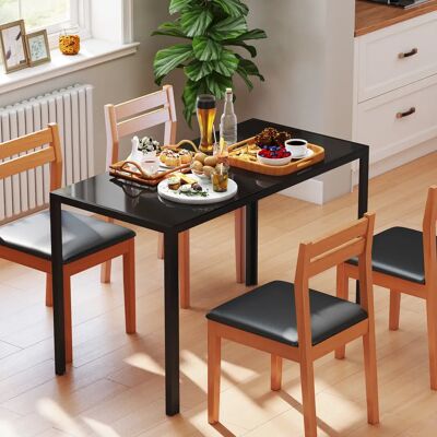 HOMCOM Musta moderni ruokapöytä - 120x60x75cm neljälle HOMCOM Musta moderni ruokapöytä - 120x60x75cm neljälle