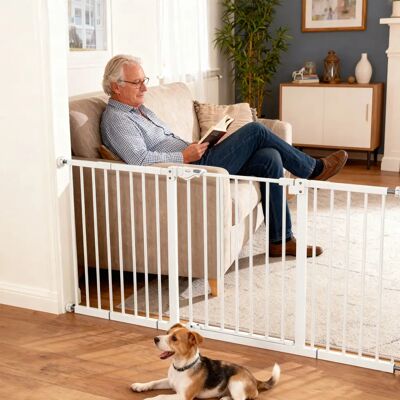 PawHut - Säädettävä portti - 74-147.5 cm - Valkoinen - Pet Gate PawHut - Säädettävä portti - 74-147.5 cm - Valkoinen - Pet Gate