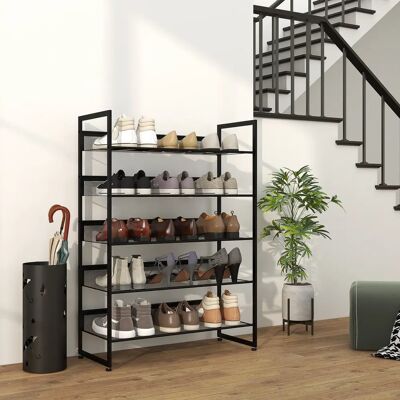 Étagère à chaussures HOMCOM - Organisateur en acier 5 niveaux pour 15 paires - Publicité Étagère à chaussures HOMCOM - Organisateur en acier 5 niveaux pour 15 paires - Publicité