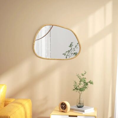 HOMCOM - Epäsymmetrinen 80x60 - Puinen kehys - Antioxidized Mirror HOMCOM - Epäsymmetrinen 80x60 - Puinen kehys - Antioxidized Mirror