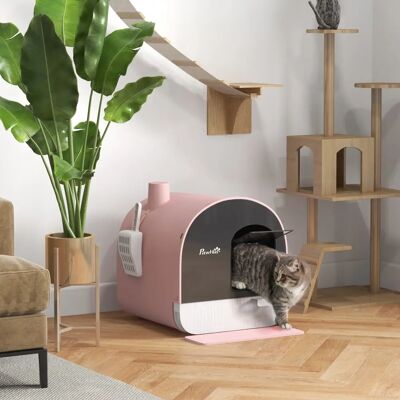 PawHut - Katzentoilette mit Haube - Pink - 43x44x47cm PawHut - Katzentoilette mit Haube - Pink - 43x44x47cm