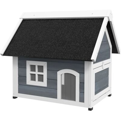 PawHut Casa per Gatti Esterno in Legno - 3 Porte - 77x57.5x68 cm - Casa Gatto PawHut Casa per Gatti Esterno in Legno - 3 Porte - 77x57.5x68 cm - Casa Gatto