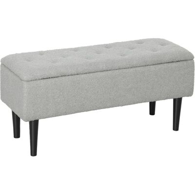 HOMCOM - StorageBench - Grau Samtoptik - 95x38x45 cm HOMCOM - StorageBench - Grau Samtoptik - 95x38x45 cm