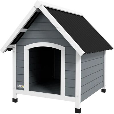 PawHut - Hundehütte - 75x88x82 cm - Pine wood - Dog House PawHut - Hundehütte - 75x88x82 cm - Pine wood - Dog House
