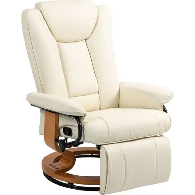 HOMCOM - Relaxsessel Drehbar Fernsehsessel mit Liegefunktion - Cream White - Faux Leather - Recliner chair HOMCOM - Relaxsessel Drehbar Fernsehsessel mit Liegefunktion - Cream White - Faux Leather - Recliner chair