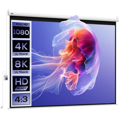 HOMCOM - 171 x 130 cm - 4:3 - Elektrische Beamerleinwand HOMCOM - 171 x 130 cm - 4:3 - Elektrische Beamerleinwand