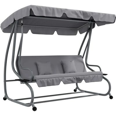Outsunny - Hollywoodschaukel 3-Sitzer - Liegefunktion - Verstellbares Dach - Garden Swing Outsunny - Hollywoodschaukel 3-Sitzer - Liegefunktion - Verstellbares Dach - Garden Swing