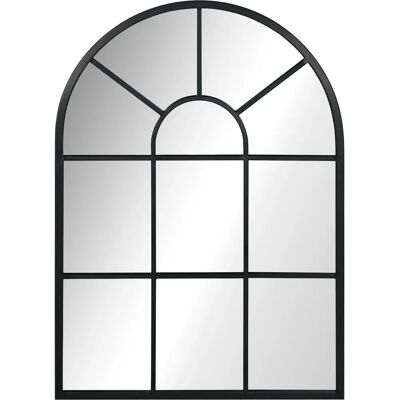 HOMCOM - Fensterspiegel 70x50 cm - Metallrahmen - Schwarz - Mirror HOMCOM - Fensterspiegel 70x50 cm - Metallrahmen - Schwarz - Mirror