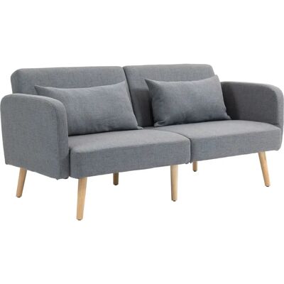 HOMCOM Schlafsofa - Umwandelbar mit Kissen & Verstellbarer Rückenlehne HOMCOM Schlafsofa - Umwandelbar mit Kissen & Verstellbarer Rückenlehne