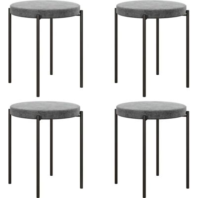 Set di 4 sgabelli impilabili in velluto - Cucina e Sala da pranzo Set di 4 sgabelli impilabili in velluto - Cucina e Sala da pranzo