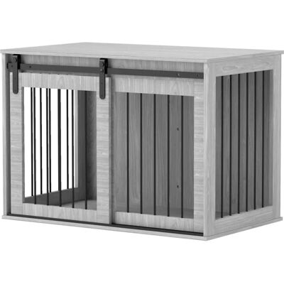 Gabbia per Cani Grigia PawHut con Porta Scorrevole - 98x58x61 cm Gabbia per Cani Grigia PawHut con Porta Scorrevole - 98x58x61 cm