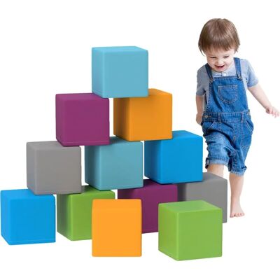 HOMCOM Blocchi di schiuma 12 pezzi per bambini - Giocattolo educativo HOMCOM Blocchi di schiuma 12 pezzi per bambini - Giocattolo educativo