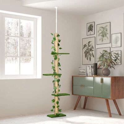 PawHut - kissan puu - 202-242 cm - Vihreä Keltainen PawHut - kissan puu - 202-242 cm - Vihreä Keltainen