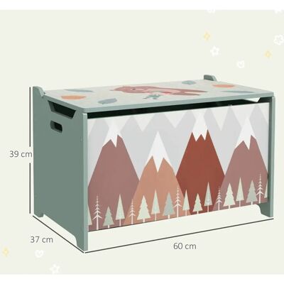 ZONEKIZ Coffre de rangement pour jouets avec couvercle - Design animal mignon - Charnière de sécurité - Publicité ZONEKIZ Coffre de rangement pour jouets avec couvercle - Design animal mignon - Charnière de sécurité - Publicité