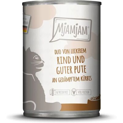 MjAMjAM Duo 6 x 400 g våtfoder till katter - Nötkött & Kalkon med Ångad Pumpa MjAMjAM Duo 6 x 400 g våtfoder till katter - Nötkött & Kalkon med Ångad Pumpa