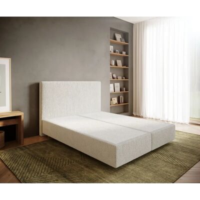 DELIFE Bett Dream-Well 160x200 Bouclé Creme-Weiß - Boxspringbett DELIFE Bett Dream-Well 160x200 Bouclé Creme-Weiß - Boxspringbett