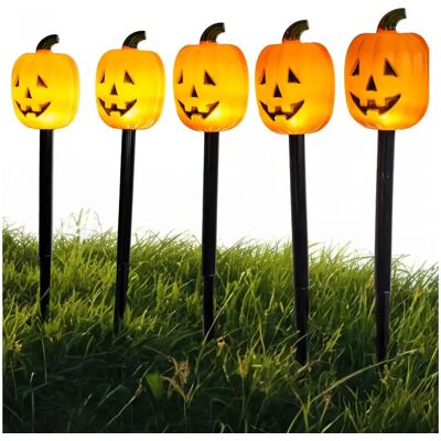 Horror-Shop - PumpkinLED - Orange-Black - 37 cm - Gartenpfahl Horror-Shop - PumpkinLED - Orange-Black - 37 cm - Gartenpfahl