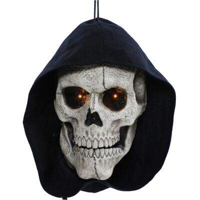 Horror-Shop - Sprechender Skelett Schädel - Beige - Grim Reaper Kopf - Türklopfer Horror-Shop - Sprechender Skelett Schädel - Beige - Grim Reaper Kopf - Türklopfer