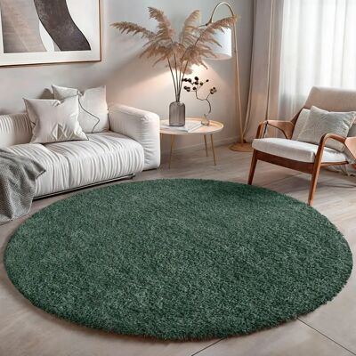 MY HOME Banji Teppich - Rund, 150cm, Flauschig, Grün MY HOME Banji Teppich - Rund, 150cm, Flauschig, Grün