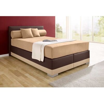 MAINTAL Lago Boxspringbett - Braun, 140x200cm, H4, Microfaser-Bezug - Boxspringbett MAINTAL Lago Boxspringbett - Braun, 140x200cm, H4, Microfaser-Bezug - Boxspringbett