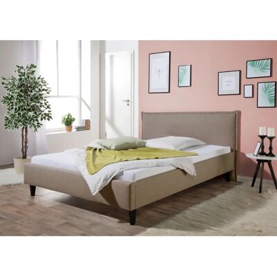 MAINTAL Gustine Bett - 140x200 cm - Hellbraun - Bett MAINTAL Gustine Bett - 140x200 cm - Hellbraun - Bett
