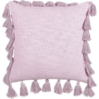 Coussin décoratif en coton rose Beliani - 45x45 cm - Accessoire canapé - Publicité Coussin décoratif en coton rose Beliani - 45x45 cm - Accessoire canapé - Publicité